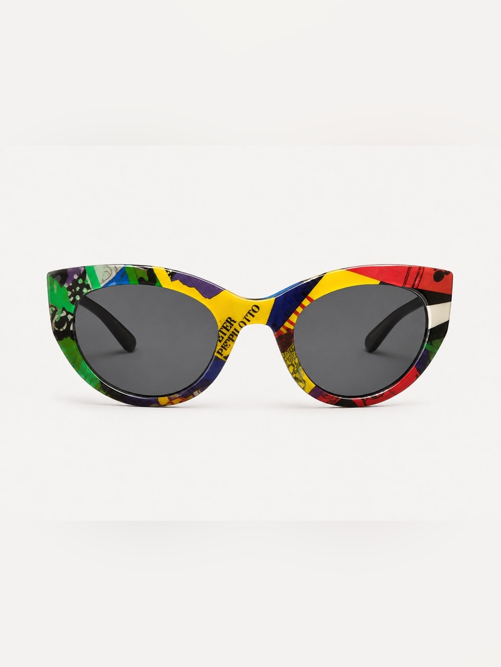 Versace Multicolor Cat Eye Sunglasses with Gold Medusa Accent